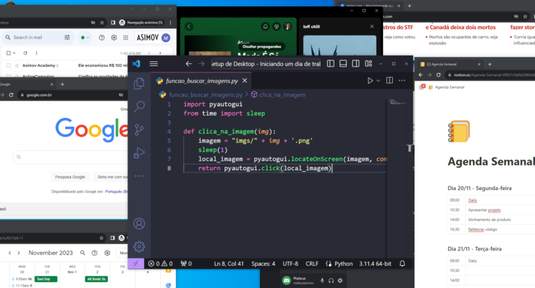 Projeto Setup de Desktop – Iniciando um dia de trabalho